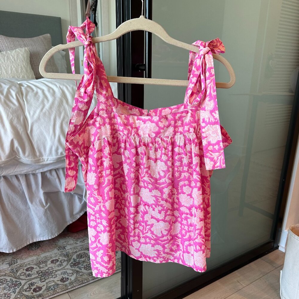 SZ Block Prints Emma Tank Color: Nila Eva Pink, Size: M